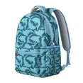 thumbnail image 2 of Vintage Retro Shark Student Backpack Durable Waterproof Composite Oxford Cloth with Nautical Sea Life Artwork, Breathable Padding, Adjustable Straps for School and Daily Use, 2 of 4