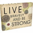 thumbnail image 2 of Live Bravely Abstract Vector Illustrated Flower Inspirational Typography Tan & Purple Canvas Art by Pied Piper Creative, 2 of 3
