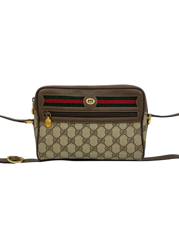 Pre-Owned GUCCI Vintage Sherry Line GG Logo Leather Shoulder Bag/Sacoche (Brown) 511-1