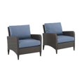 thumbnail image 1 of Afuera Living Ensemble de Chaises en Osier Moderne pour Extérieur Bleu (Ensemble de 2), 1 of 11