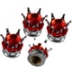 thumbnail image 5 of 4Pc Crown Red Bling Diamond Neumático Neumático Vástago Válvula de Aire Brillante, 5 of 5