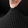 thumbnail image 3 of Nvzi 4 Pcs Plaid Stretch Armrest Covers Solid Color Non-Slip Arm Covers for Chairs Couch Sofa Armchair Slipcovers for Recliner Sofa with Twist Pins, Black, 3 of 4