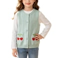 thumbnail image 2 of StSilkitty Cardigan Vest Sweater for Boys Girls Cute Embroidery Sleeveless Button down Knit Waistcoat Lightweight Casual Tops, 2 of 9
