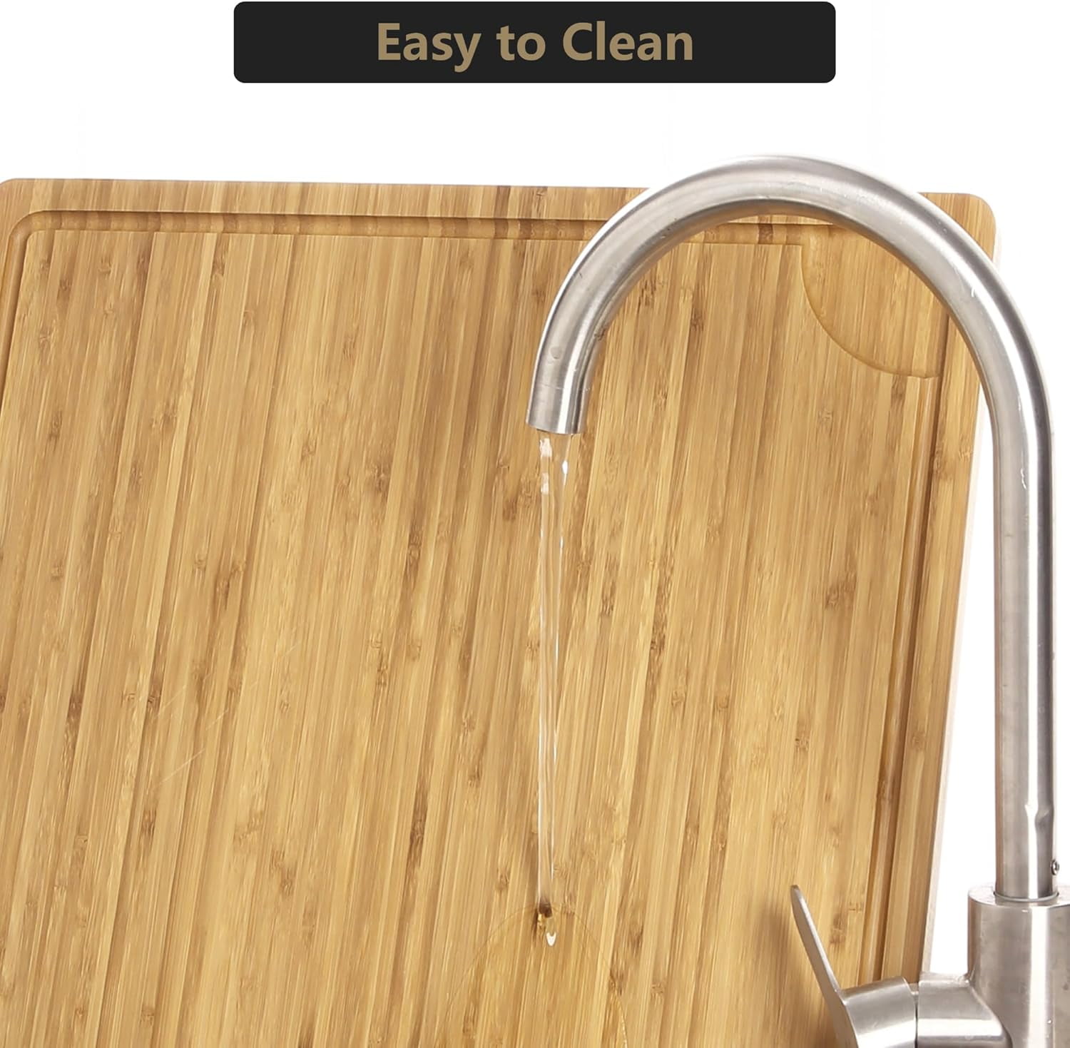 EastVita 30x20in Large Bamboo Cutting Board Wooden Kitchen Cutting Board with Handles and Juice Groove Butcher Block