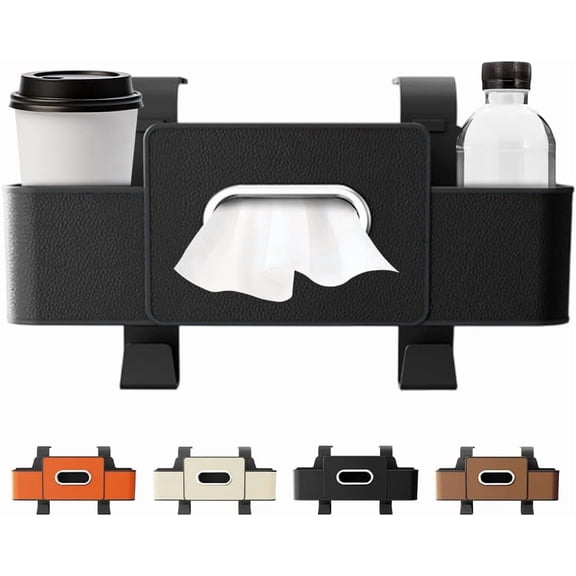3-in-1 Car Backseat Organizer – Keep Your Ride Clean & Organized! Tissue Box, Trash Bin & Hooks,Multifunctional Back Seat Car Organizer for Hold Phones, Snacks, Drinks, and Handbags
