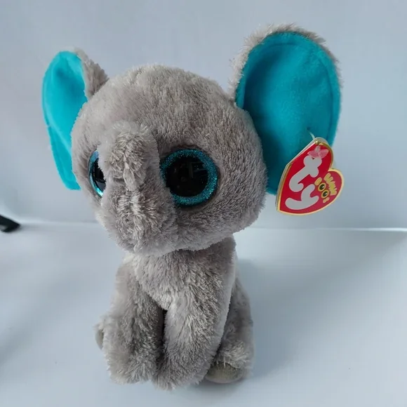 TY Beanie Boos - PEANUT the Elephant (Blue Glittery Eyes) 6