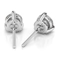 thumbnail image 3 of 4.00 Carat Three Prongs Round Brilliant Cut GENUINE MOISSANITE Beautiful Stud Earrings for women Solid 14K White Gold Push Back Studs, 3 of 5