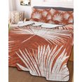 thumbnail image 3 of Quilts Twin XL Size, Burnt Orange Palm Leaves Soft Comforter Bedding Set for Bed, Summer Tropical Botanical Lightweight Quilted Bedspread with Pillow Cover(2 Pieces) for All Season, 68x98 Inch, 3 of 9