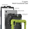 thumbnail image 6 of Case for Lenovo Tab M10 HD 2nd Gen 10.1 Inch 2020 with Screen Protector, 360 Degree Rotating Kickstand Hand Strap Heavy Duty Shockproof Cover with Shoulder Strap, Lime, 6 of 7