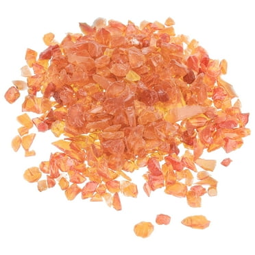 Uxcell 450g/1 lbs Irregular Decorative Glass Gravel Rock Sand Stone Orange