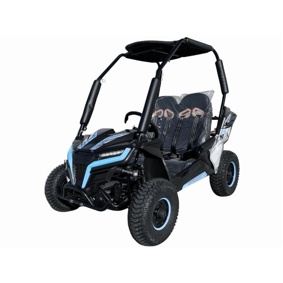 TrailMaster Cheetah i6 Electric Kids Off-Road Go Kart, 650W Motor, 48V 20Ah Battery, 3-Speed with Reverse, Max Speed 19 MPH, Ages 6–12, (Pre-Assembled, Blue)