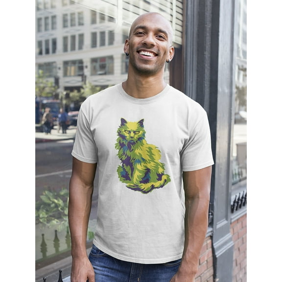 Psychedelic Cat T-Shirt Men -Image by Shutterstock, Male 4X-Large