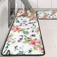 thumbnail image 2 of Kitchen Rugs Sets Of 2,Pioneer Flower Floral Print Pattern Anti Fatigue Kitchen Mat Rugs Non Slip Washable,Decorative Kitchen Floor Mats for Kitchen,Sink,Laundry,17"x47"+17"x47", 2 of 5