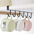 thumbnail image 6 of Heavy Duty Metal Mug Hooks, Under Cabinet Coffee Mug Holder with 6 Hooks, Mug Organizion Rack for Displaying Mugs/Cups/Kitchen Utensils, 2 Pack, 10.43x2.95", 6 of 9