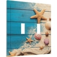 thumbnail image 2 of Light Switch Cover Cartoon Underwater Sea Animal Ocean Sea Turtle 2 Gang Wall Plate Double Light Switch Plate Toggle Decorative Outlet Covers Electrical Switchplate for Bathroom Nursery Decor, 2 of 8