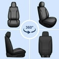 thumbnail image 6 of AOMSAZTO 2PCS Front Seat Covers for Nissan Rogue SV/S/SL/Platinum/SL Hybrid 2010-2024 2025 Waterproof Seat Covers Faux Leather Automotive Seat Protectors Cushions(2 Front Seat,Black&Grey), 6 of 7