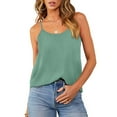 thumbnail image 6 of WTXUE Tank Tops Sleeveless, Scoop Neck Spaghetti Straps Tank Top for Women Adjustable Spaghetti Strap Camisole Scoop Neck Top3XL Solid | Casual for Women Mint Green M, 6 of 9