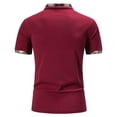 thumbnail image 4 of T-Shirts pour Men Décontracté Rayé Colorblock Col Rabattu Pull Confort Blouse Tops Men's Été Manches Courtes Tops, 4 of 7
