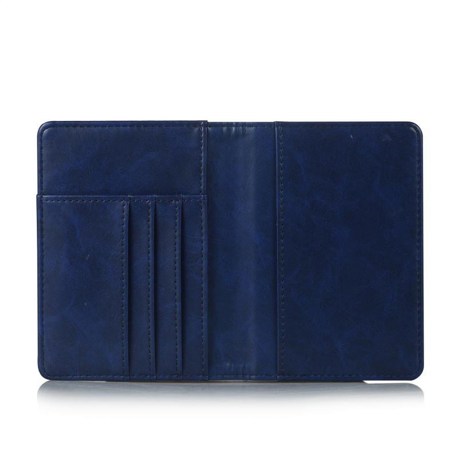 Passport Holder Travel Wallet RFID Blocking Case Cover, EpicGadget Premium PU Leather Passport Holder Travel Wallet Cover Case (Navy Blue) - image 2 of 4