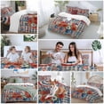 thumbnail image 6 of Independence Day Queen Size Comforter Set, U. S. Flag Red White Poppy Flowers Black Plaid Bedding for All Seasons, 4 Pcs Bed Set, 1Quiltcover (90"x92") ,1Sheet(94"x116"), 2Pillowcases (30"x20"), 6 of 9