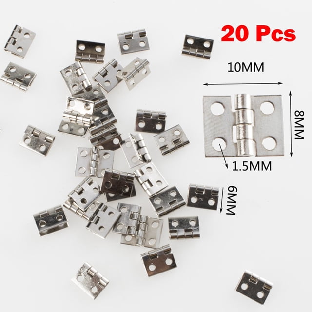 20Pcs Small Hinges + Screw Brassed Jewellery Box Dolls House Furniture Accessory