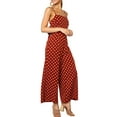 thumbnail image 2 of Inevnen Womens Crossed V Neck Jumpsuits Summer Casual Polka Dot Romper Long Pants, 2 of 7
