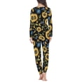 thumbnail image 3 of SCRAWLGOD Sunflower Pajama Set for Women Long Sleeve Pjs for Women Pj Fall Clothing Size 6XL Washable 2 Set Pajamas for Women Crewneck Women House Wear, 3 of 6