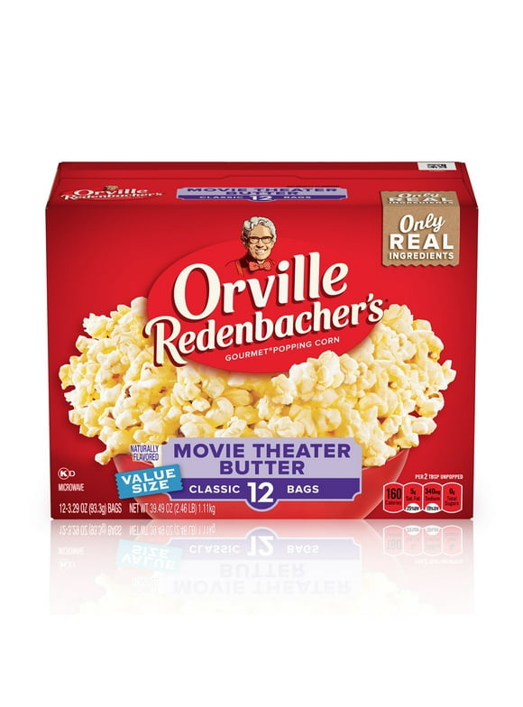 Orville Redenbacher's Movie Theater Butter Microwave Popcorn, 3.29 oz, 12 Count