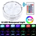 thumbnail image 1 of WALFRONT Submersible 10 LED Multicolor Waterproof Light RGB for Vase Wedding Party Fish Tank Decoration, Decorative Light,Submersible Light, 1 of 7