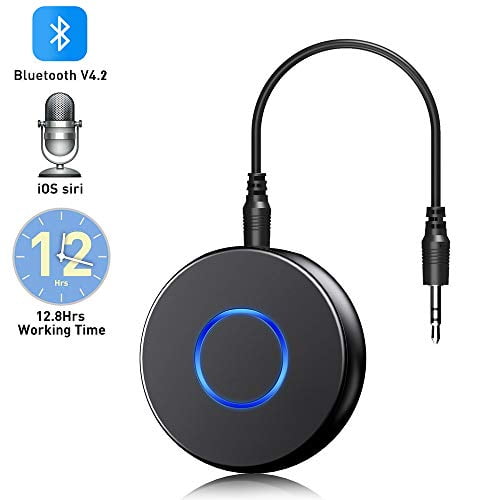 Bluetooth Receiver V4.2 Earphone Portable Wireless Bluetooth Car Aux Adapter & Hands-Free Car Kits Audio Bluetooth Receiver for Speakers Home Stereo Music Streaming Sound System 3.5 mm Car 