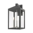 thumbnail image 3 of 20584-76 Livex Lighting Nyack - Three Light Outdoor Wall Lantern - 8.25 Inches wide by 17.5 Inches high-Scandinavian Gray Finish, 3 of 11