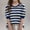Navy, variant on Boys Girls Fall Short Sleeve Sweater Classic Striped Graphic Round Neck Loose Comfort Knit Pullover Top Black 14-15 Years