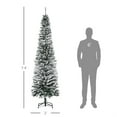 thumbnail image 6 of Demi Bonn 7.5' Tall Unlit Snow-Flocked Slim Artificial Christmas Tree with Realistic Branches and 738 Tips for Home, Office, Green, 6 of 7