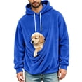 thumbnail image 3 of Aswuknt Pet Pouch Hoodie Men Fleece Kangaroo Pocket Dog Pouch Pullover Pet Carrier Sweatshirts Animal Holder Long Sleeve Casual Tops, 3 of 7