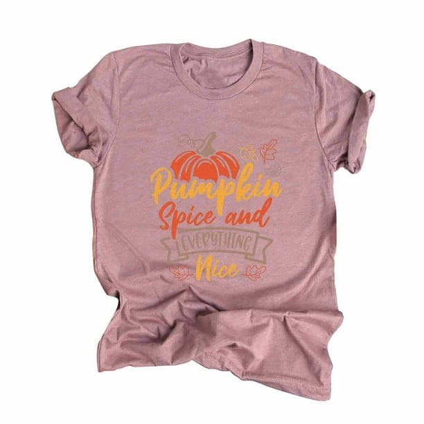 Blusa Informal Con Estampado de Acción de Gracias Para Mujer, Camiseta de Manga Corta Odeerbi ODB151260