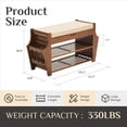 thumbnail image 4 of Banco para zapatos Oakvivo, entrada de bambú de 2 niveles con espacio de almacenamiento, 150 kg, 4 of 9