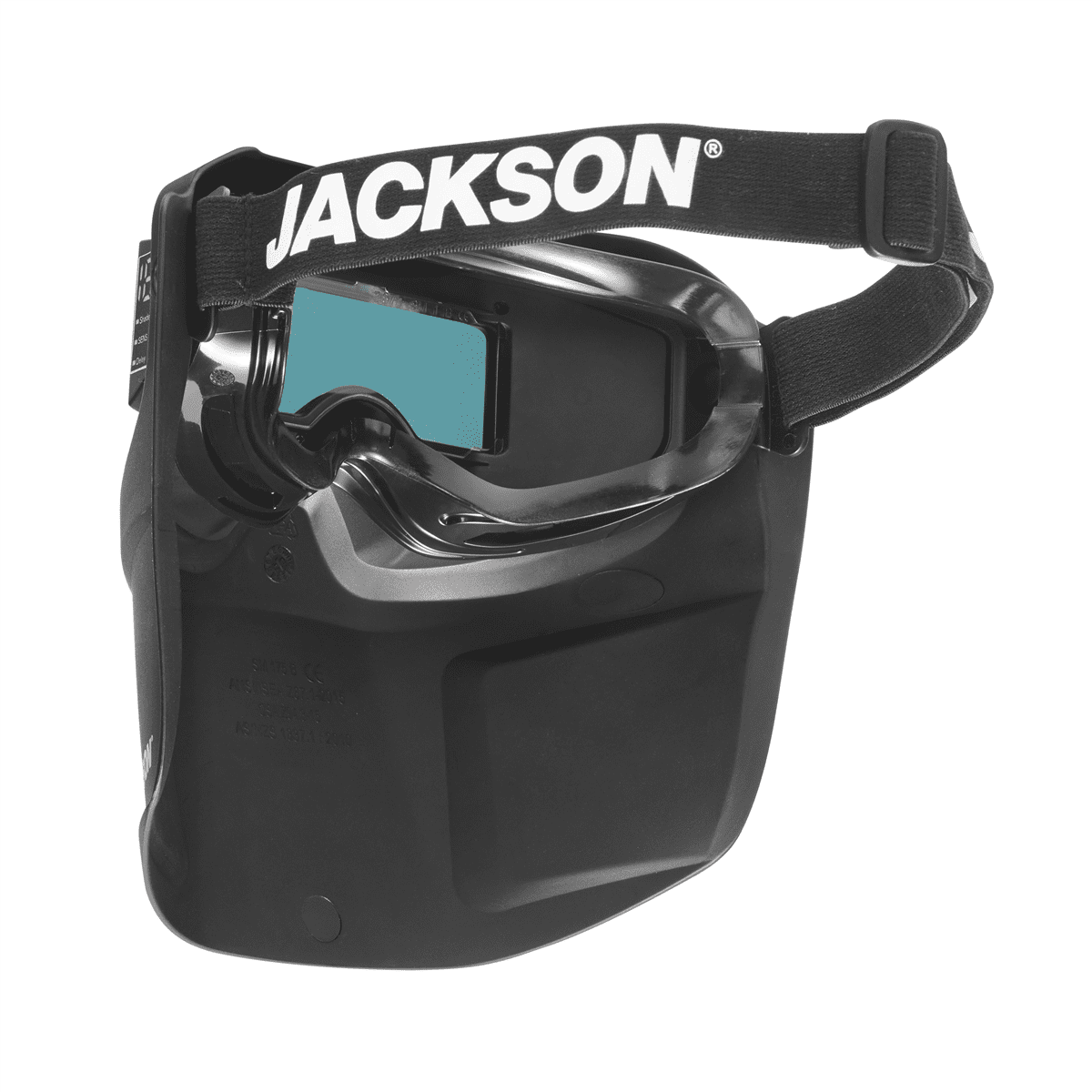 Jackson Safety - Welding Mask and Hood Kit - Auto Darkening -  Thermoplastic - 1.38" x 3.54" Viewing Area - Shade 3/5-12 ADF - Black - Rebel Series