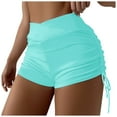 thumbnail image 1 of Women Plus Size Brazilian Bikini Bottom Polyester Spandex High Waist Beach Swimwear, 1 of 5