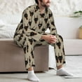 thumbnail image 7 of Honeii Cute Black Dog Pattern Mens Pajamas Set,2pcs Men's Lounge Long Sleeve Sleep Shirt and Pajama Bottoms Sleepwear Set,Mens Pjs Sets-Medium, 7 of 7