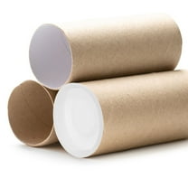 GOOHOCHY 20pcs Kraft Shipping Tube Cap Lid Mailing Tube 40mm Round Cap Round End Plug Plastic End Cap Painting Paper Tube Cap End Plug For Mailing Tubes