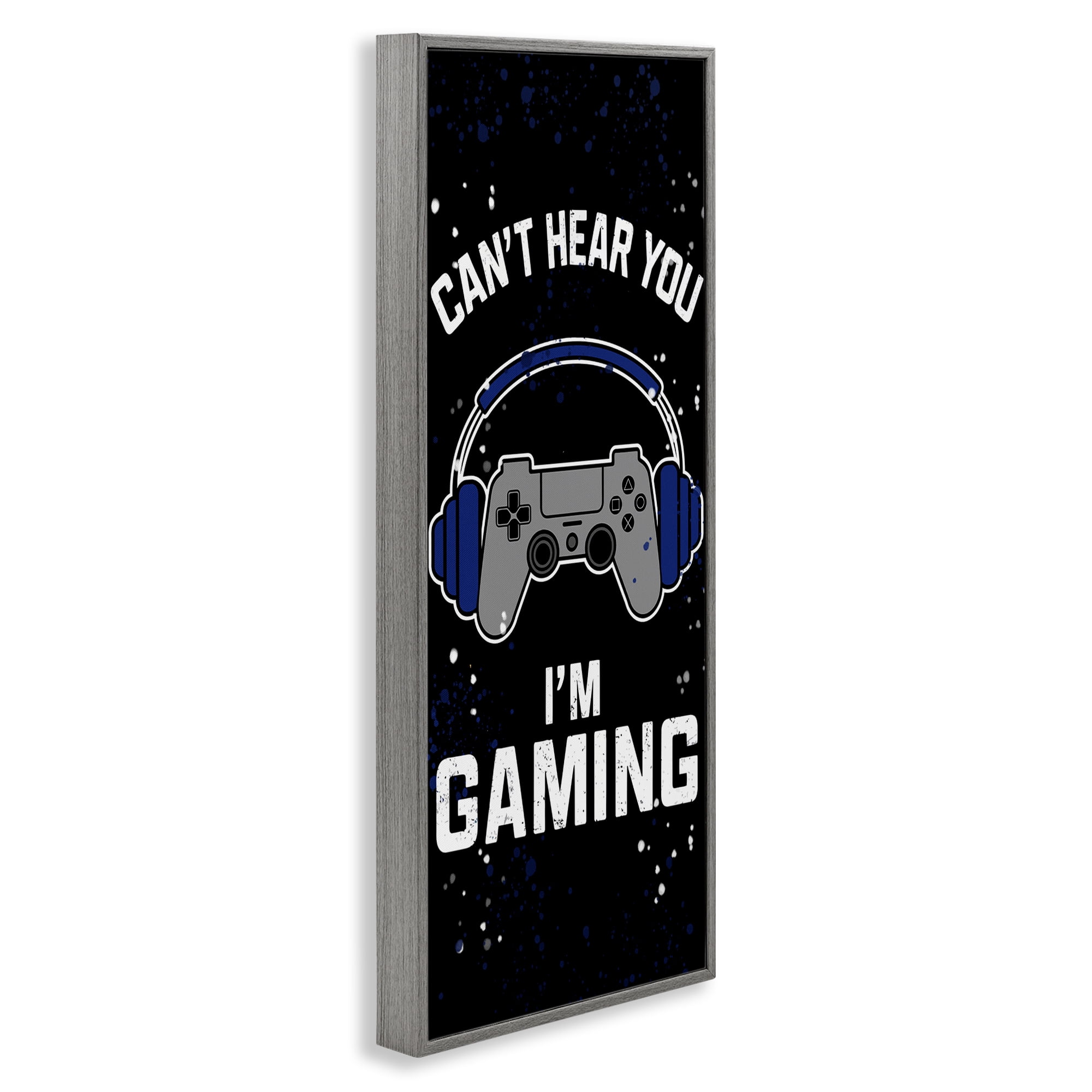 Stupell Industries Can't Hear You Gaming Gray Framed Giclee Art, design by Kim Allen