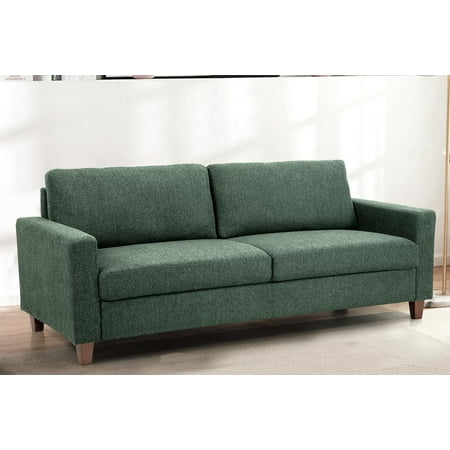 US Pride Furniture Mid Century Modern Couch for Small Spaces Living Rooms Apartments and Condos 3 Seater Sofa with Reversible Back Pillows Green