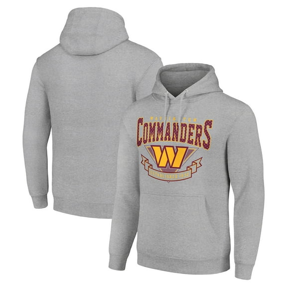 Men's Starter Heather Gray Washington Commanders -80s Inspired Pullover Hoodie