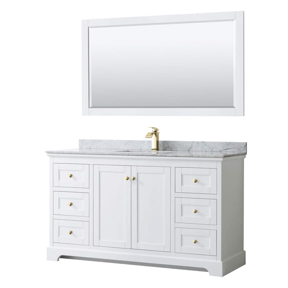 Wyndham Collection 60" Square Sink Wood Single Bathroom Vanity in White