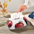 thumbnail image 5 of Red Apples Pattern Tissue Box Cover Leather Square Rectangle Tissue Box Holder for Bathroom Living Room Desk Office Decor, 5 of 7