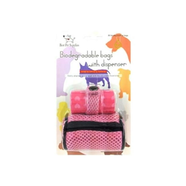 Best Pet Supplies Pk 301 Soft Poop Bag Dispenser Contains 30 Ecological Bags Pink Walmart Com Walmart Com