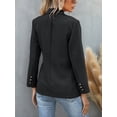 thumbnail image 5 of Women Blazer Jacket Business Casual Open Front Business Casual Lapel Elegant Coat with Pockets Black M, 5 of 6