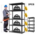 thumbnail image 6 of Lilypelle 5-Tier Storage Shelves, 94" W x 16.2" D x 72" H Heavy Duty Garage Shelving,Metal Shelves for Storage,4500lbs Capacity, 6 of 16