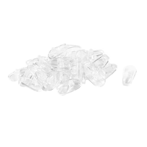 20 Pair Clear White Oval Silicone Slide on Nose Pads 13mmx7mm for Eyeglasses