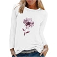 thumbnail image 2 of EQWLJWE Chandails à Manches Longues pour Femmes T-Shirt d'Été Mode T-Shirt de Printemps pour Femmes à Manches Longues Imprimé Col Rond T-Shirt Décontracté Hauts Vêtements d'Automne pour Femmes, 2 of 6